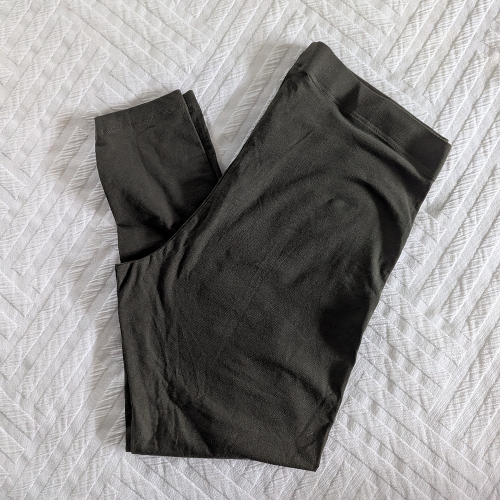OLIVE GREEN LEGGINGS - XL